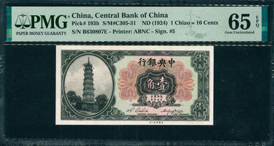 上海炎玺拍卖 玺韵华章：第五章  - 中央银行壹角