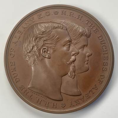 掌中浮雕-藏着的欧洲第040场 - 1882年普雷斯顿商人协会博览会铜章 J.S.和A.B.Wyon雕刻，52mm，纸盒。品相非常好