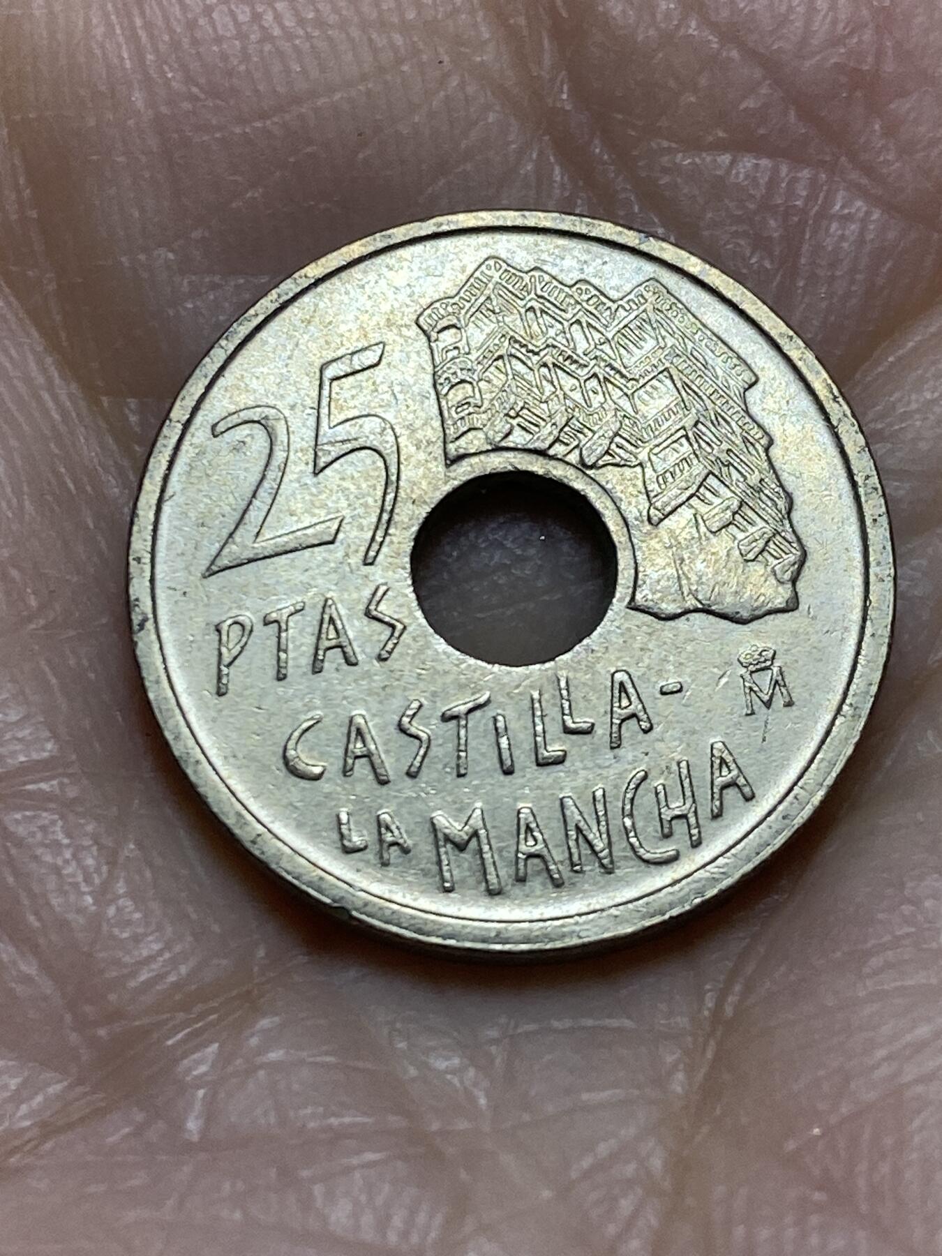 2025年第一百二十二场(总第一百四十八场）外国好品散币(免佣金) 西班牙🇪🇸1996年25比塞塔(卡斯蒂利亚–拉曼恰自治区纪念币)