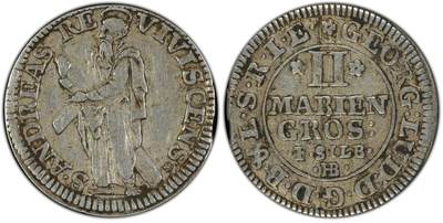 博洋堂“物美丰成”11月精品专场暨第145期（全场包邮） - PCGS AU50 德国布伦瑞克-卡伦堡-汉诺威2Mgr银币，唯一冠军分！