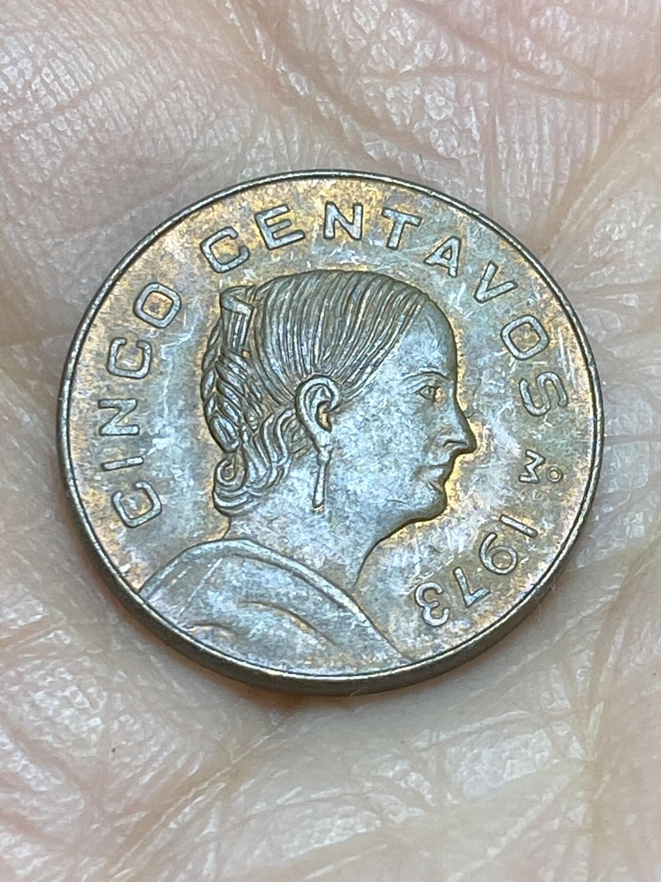 2025年第一百二十三场(总第一百四十九场）外国好品散币(免佣金) 墨西哥🇲🇽1973年5分(圆头3版)