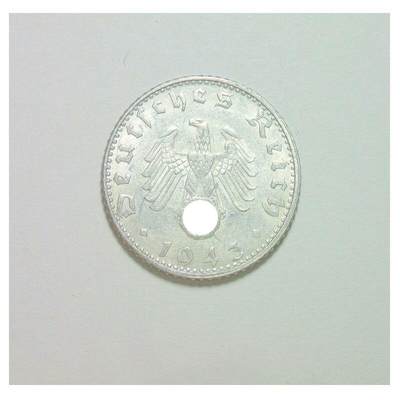 稀年 德国第三帝国1943年G版50芬尼 带原光  - 稀年 德国第三帝国1943年G版50芬尼 带原光 