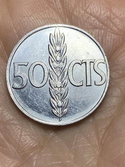 2025年第一百二十二场(总第一百四十八场）外国好品散币(免佣金) - 西班牙🇪🇸1966年50分