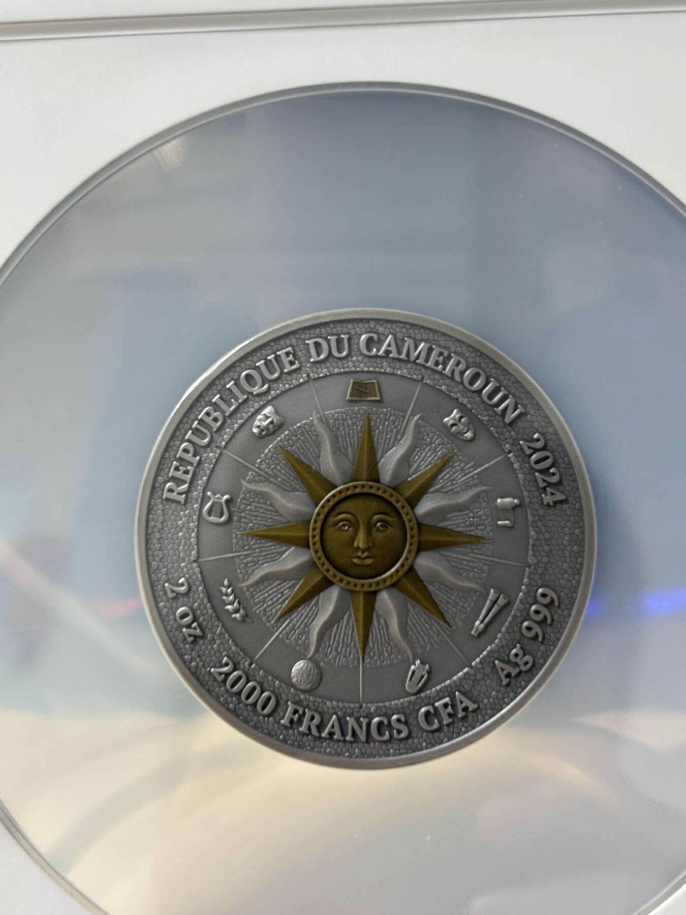 第181期拍卖  喀麦隆2024史诗级缪斯女神卡利奥普彩银币NGC-MS70首无盒无证书，999银，发行500枚