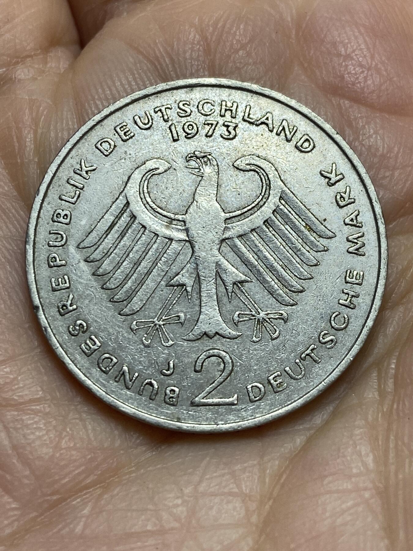 2025年第一百二十三场(总第一百四十九场）外国好品散币(免佣金) 德国🇩🇪1973年2马克(J标，汉堡造)