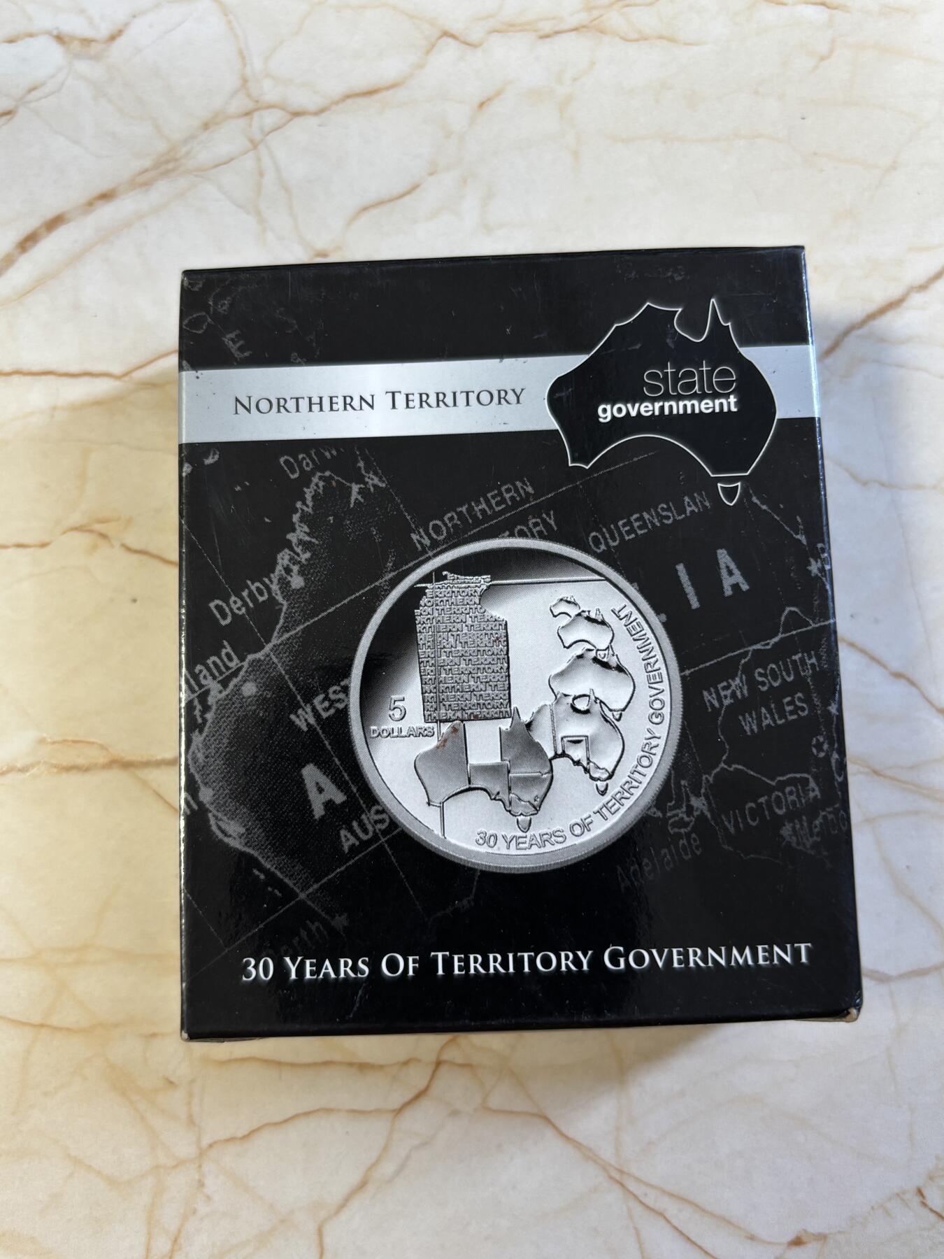 第181期拍卖 澳大利亚2008年北领地地图30周年36.31克纪念银币，999银，发行12500枚