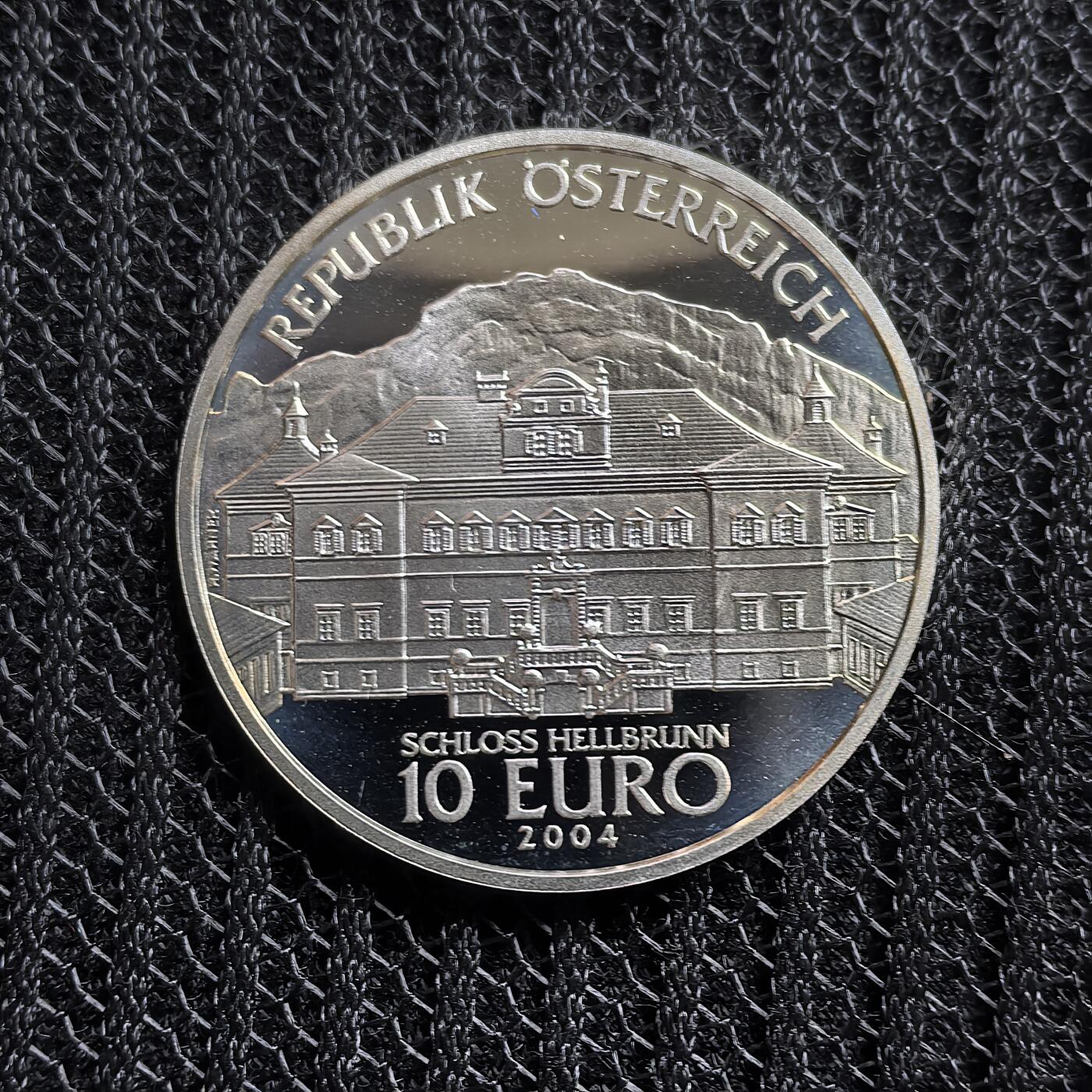 道一币馆币章第一百五十三场 奥地利2004年赫尔布伦城堡10欧元纪念银币 17.3g 925S 