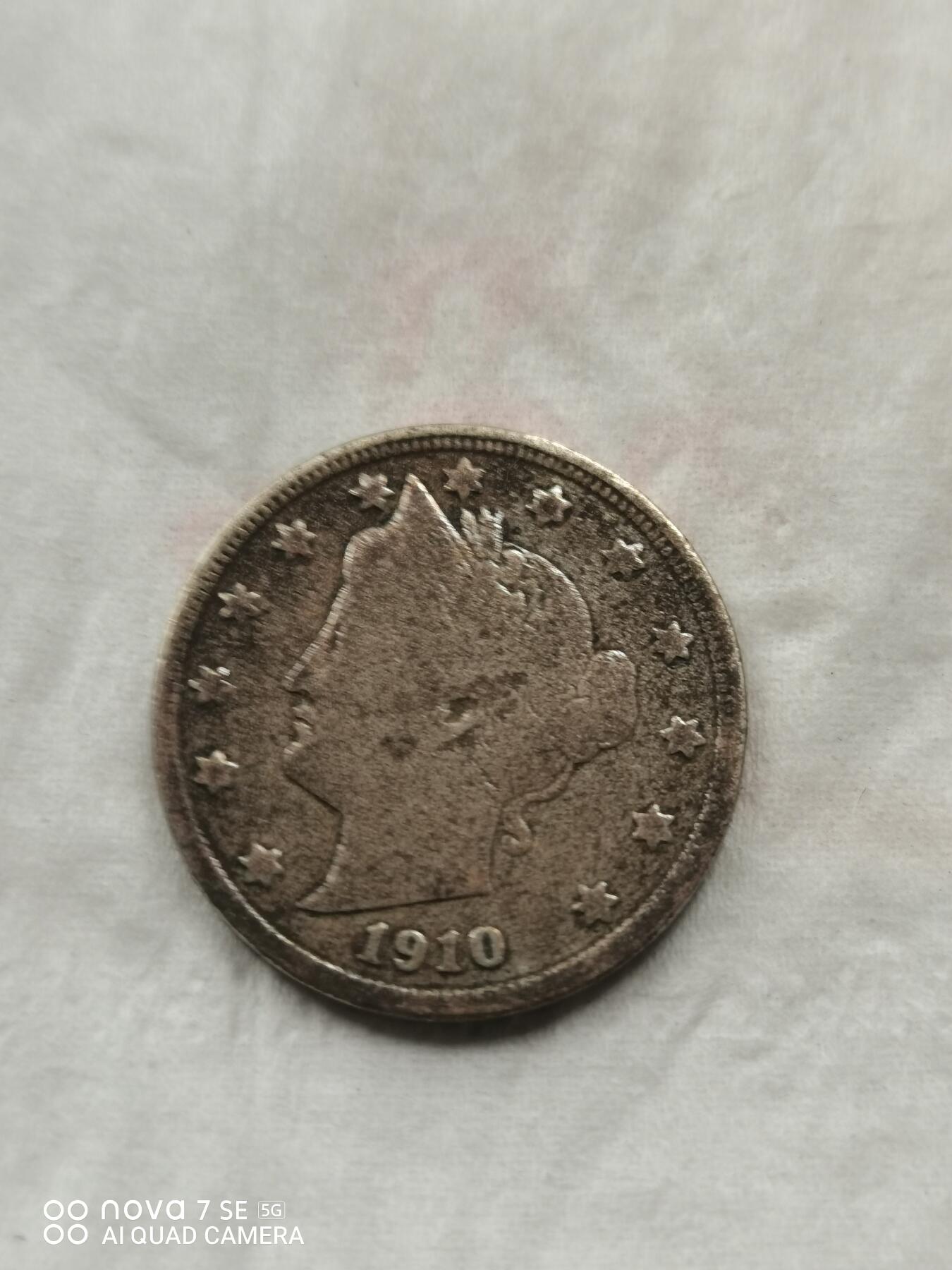 硬币 1910年5美分镍币