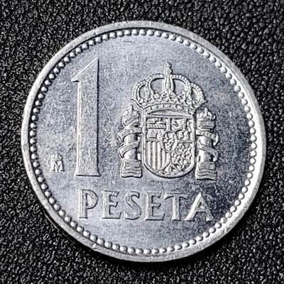 泉币菌-第124场-精品福利场(115场之后的本周末发货，感谢理解) - 西班牙硬币1比塞塔1987年21MM外国钱币欧洲硬币