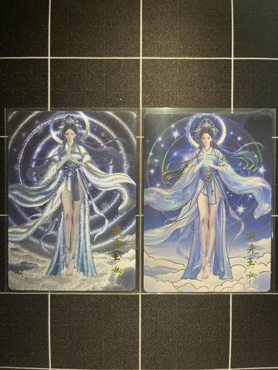 欢迎送拍、免费出卡没坑位费没手续费，各种换旧好卡 - 【彩闪、折光】黑白灰 夜光玉女 琅琊卡藏&中秋限定礼盒