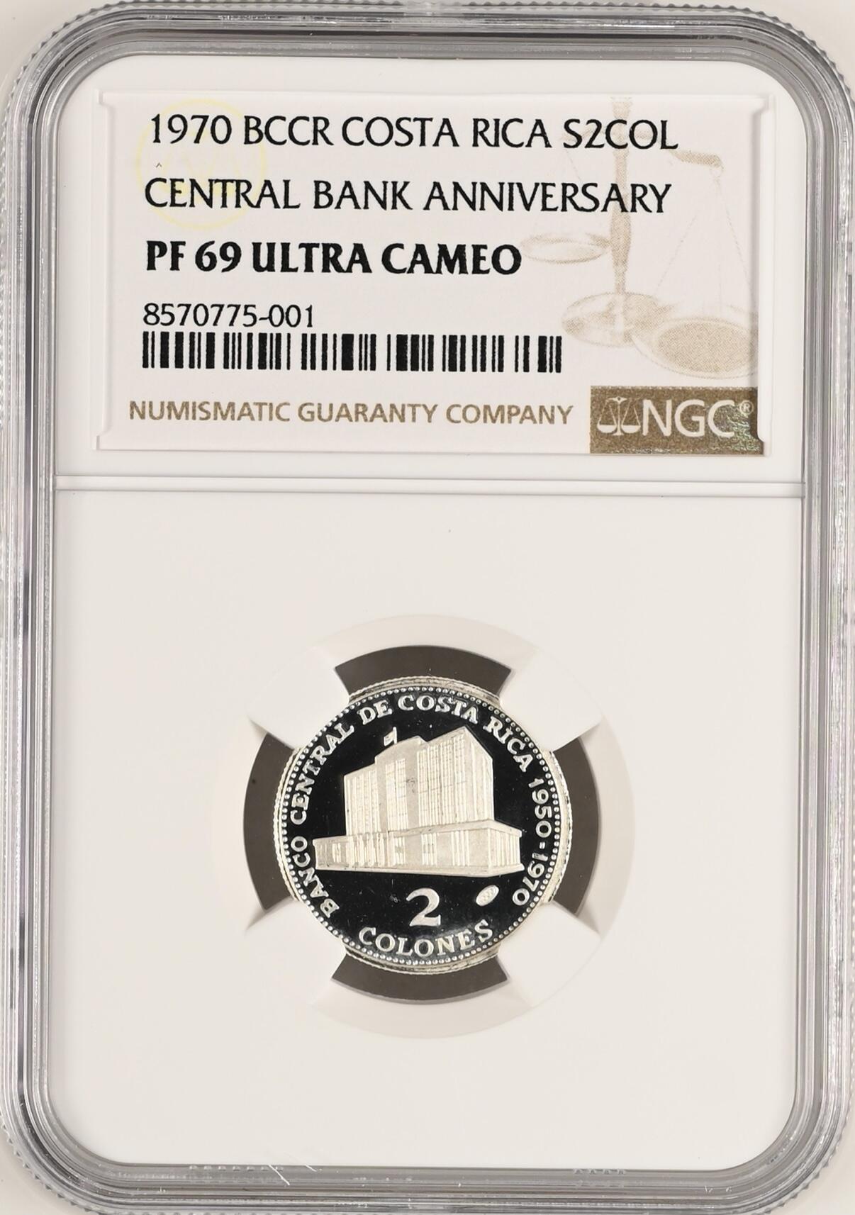 S&S Numismatic世界钱币-拍卖 第115期  哥斯达黎加1970年5枚全套精制纪念银币 NGC PF64-69UC