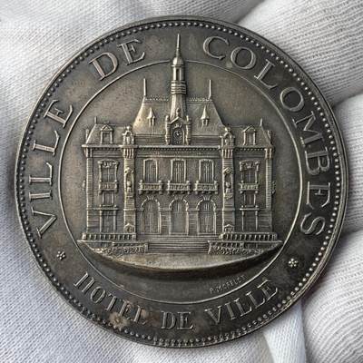 掌中浮雕-藏着的欧洲第040场 - 法国白鸽城镀银铜章，51mm