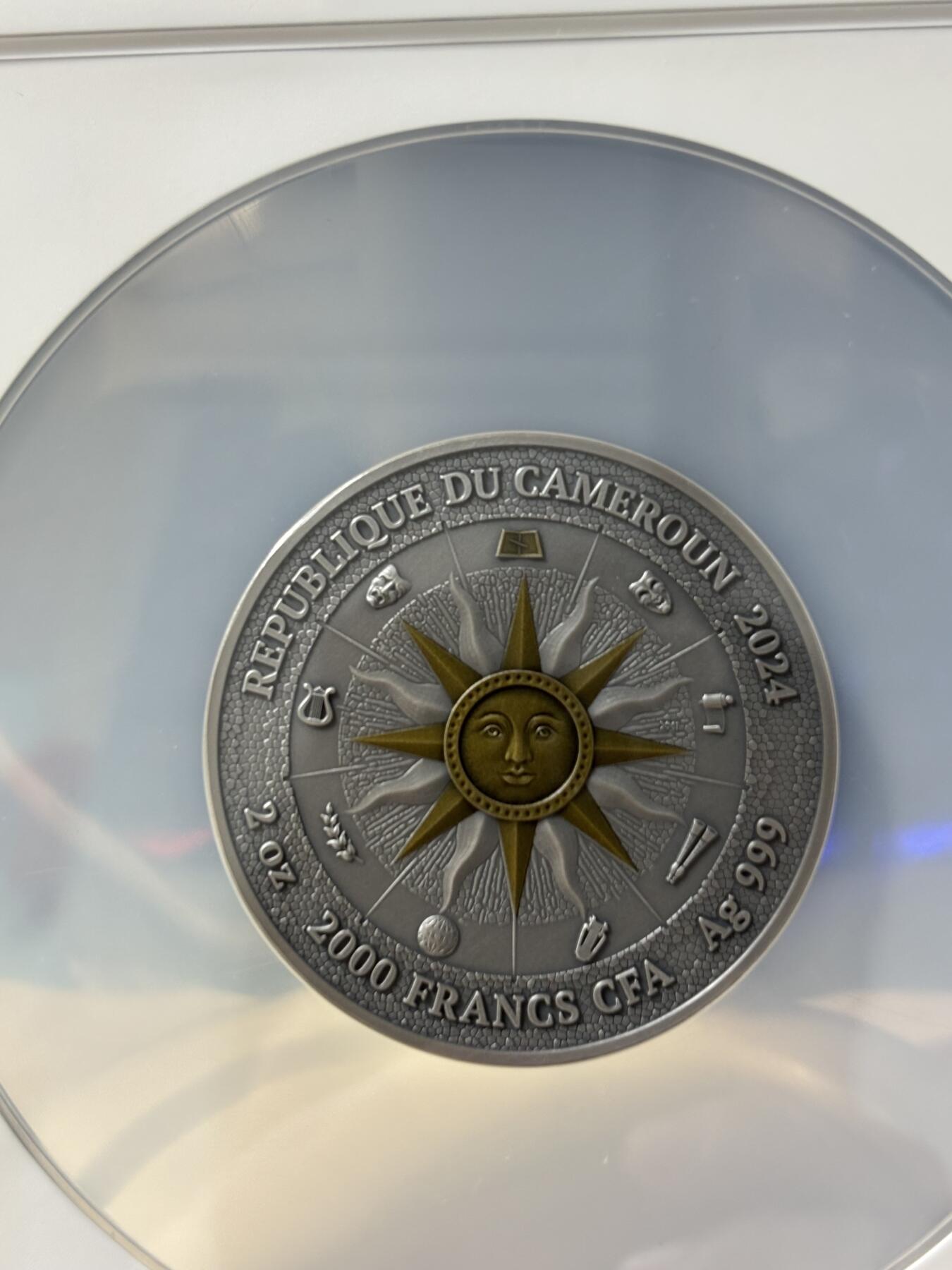 第181期拍卖  喀麦隆2024史诗级缪斯女神卡利奥普彩银币NGC-MS70首无盒无证书，999银，发行500枚