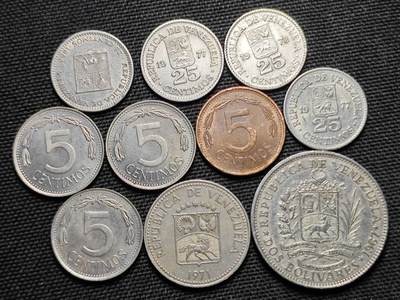 KK钱币收藏小铺  第364场  2月预留时间 周末发货 -  委内瑞拉一组10枚