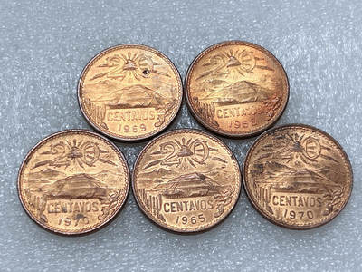 第一海外回流一元起拍收藏 散集专场  第261期 - 墨西哥20分铜币 5枚 原光品