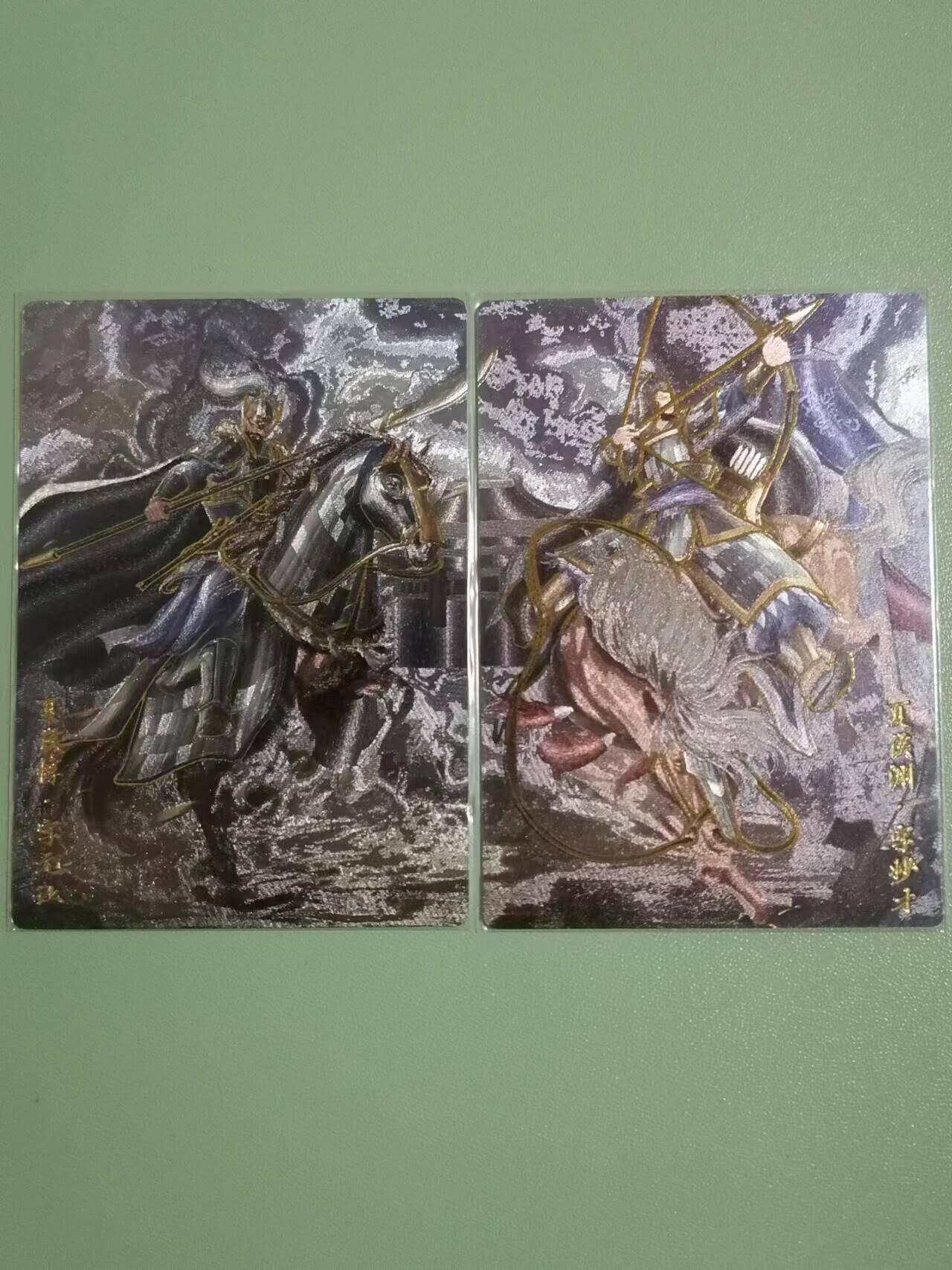 光影卡牌第25期，各家亲签，各家套卡，持续收拍品 锦绣三国夏侯兄弟对卡，流光粗闪 