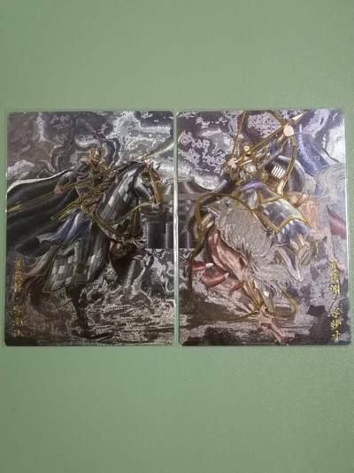 光影卡牌第25期，各家亲签，各家套卡，持续收拍品 - 锦绣三国夏侯兄弟对卡，流光粗闪 