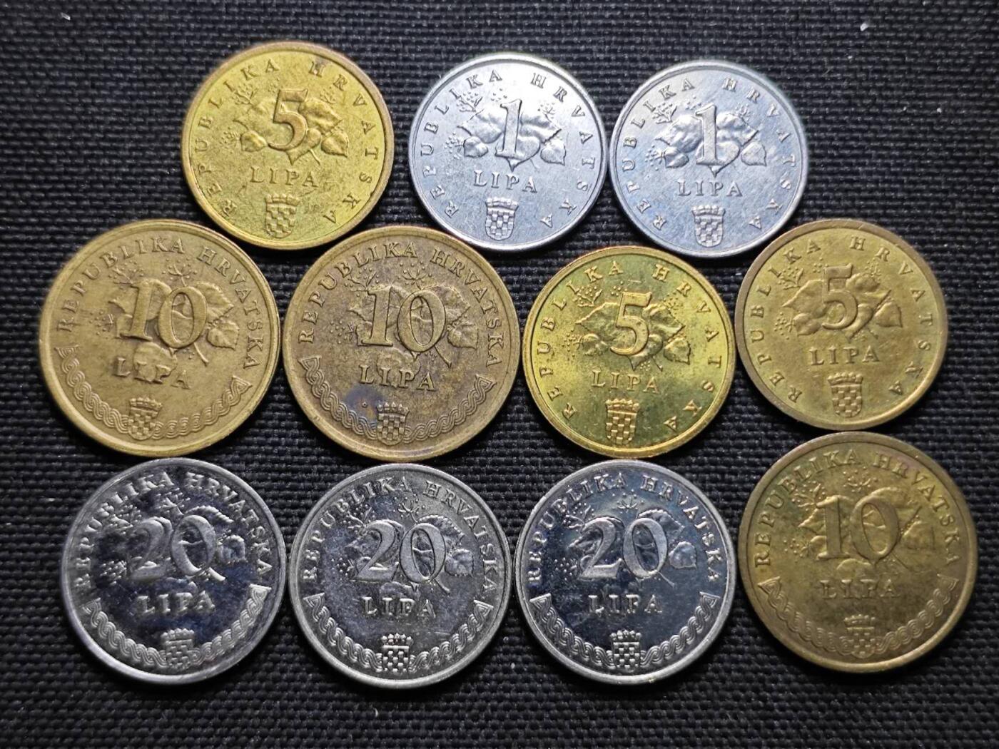 KK钱币收藏小铺  第364场  2月预留时间 周末发货  克罗地亚一组20枚