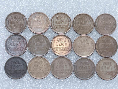 第一海外回流一元起拍收藏 散集专场  第261期 - 美国麦穗版1分硬币 15枚