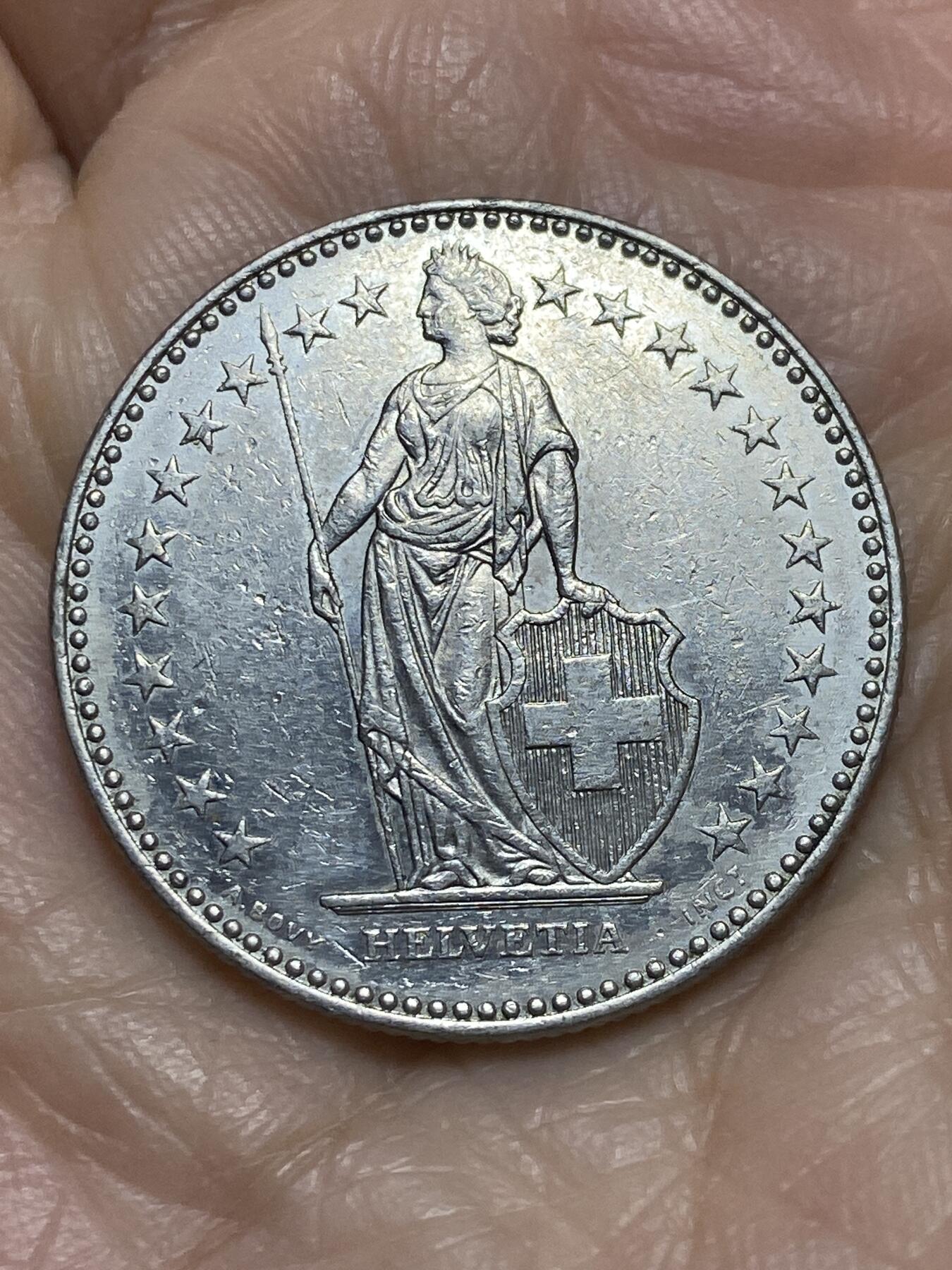 2025年第一百二十二场(总第一百四十八场）外国好品散币(免佣金) 瑞士🇨🇭1994年2法郎(B标伯尔尼造)