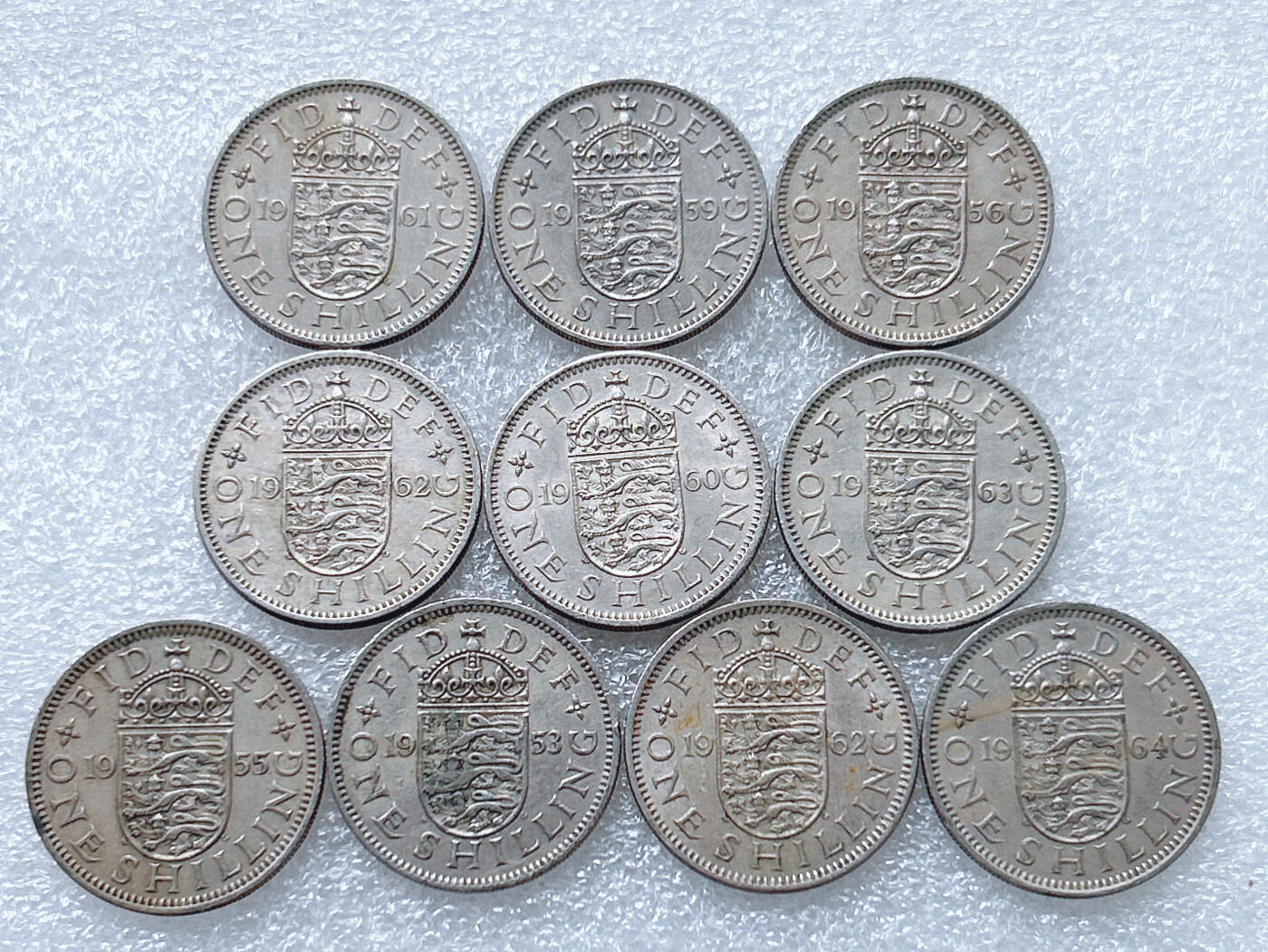 第一海外回流一元起拍收藏 散集专场  第261期 英国1先令三狮版硬币 10枚