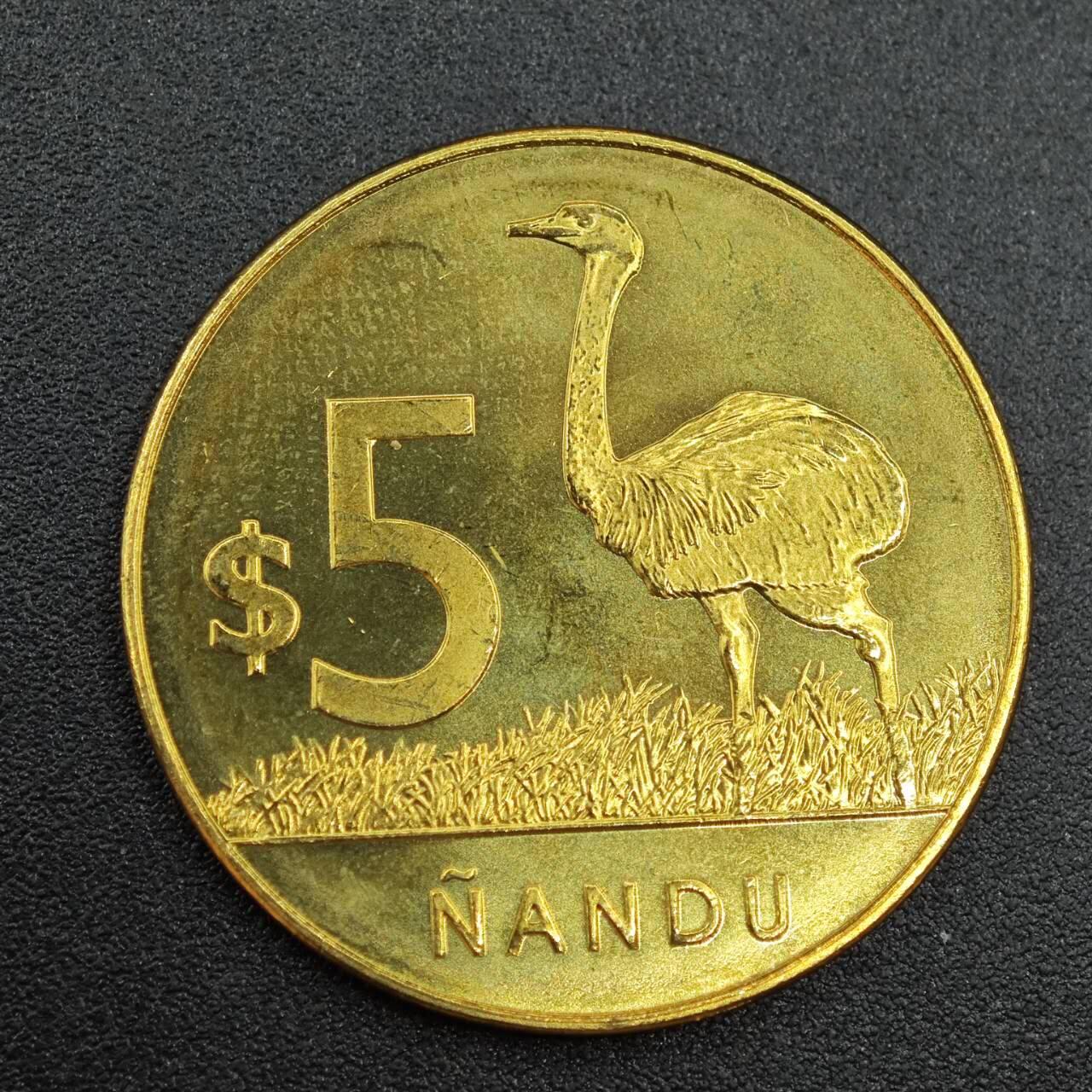 【淘币小摊】实时拍第七百八十八拍   散币小银币场   满百包邮可预留二周 每周一统一发货   乌拉圭2014年5比索鸵鸟