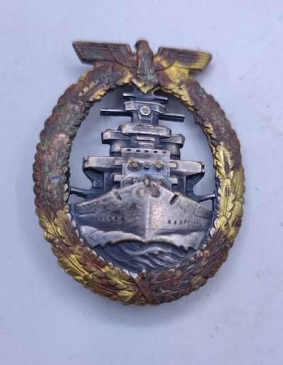 红色经典收藏拍卖专场第29期 - 德国（1939）海军公海舰队战斗奖章 带知名大厂FEC. ADOLF BOCK AUSF. SCHWERIN BERLIN厂标