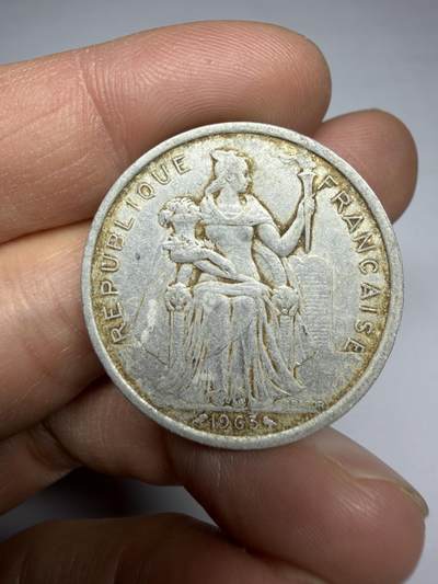 2025年集古藏今外币拍卖第十期-第2场—（总第282拍），可以寄存60天，满160元包邮。 - 1965年法属波利尼西亚5法郎