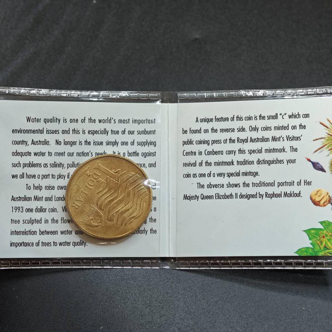 【淘币小摊】实时拍第七百八十八拍   散币小银币场   满百包邮可预留二周 每周一统一发货   澳大利亚1993年保护水资源一元纪念币