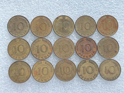 第一海外回流一元起拍收藏 散集专场  第261期 - 德国10芬尼硬币 15枚