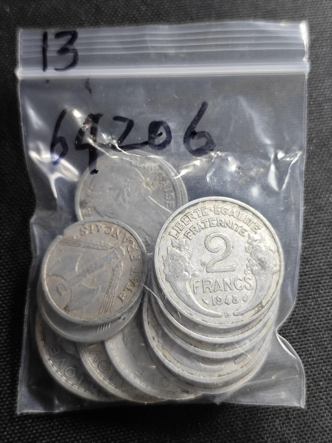 KK钱币收藏小铺  第364场  2月预留时间 周末发货  法国铝币一组13枚