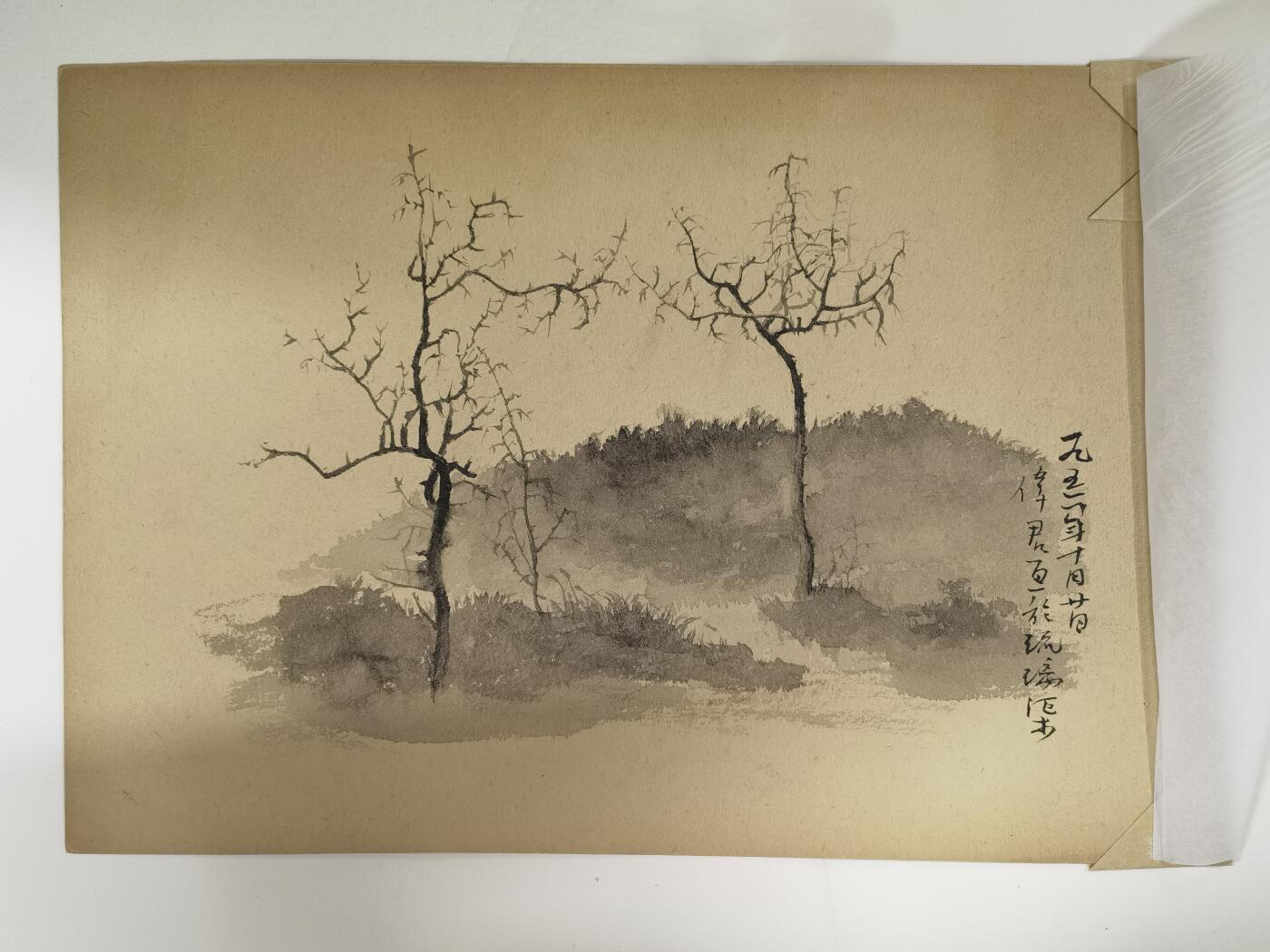 段伟君五十年代风景街区画稿5幅八开大小