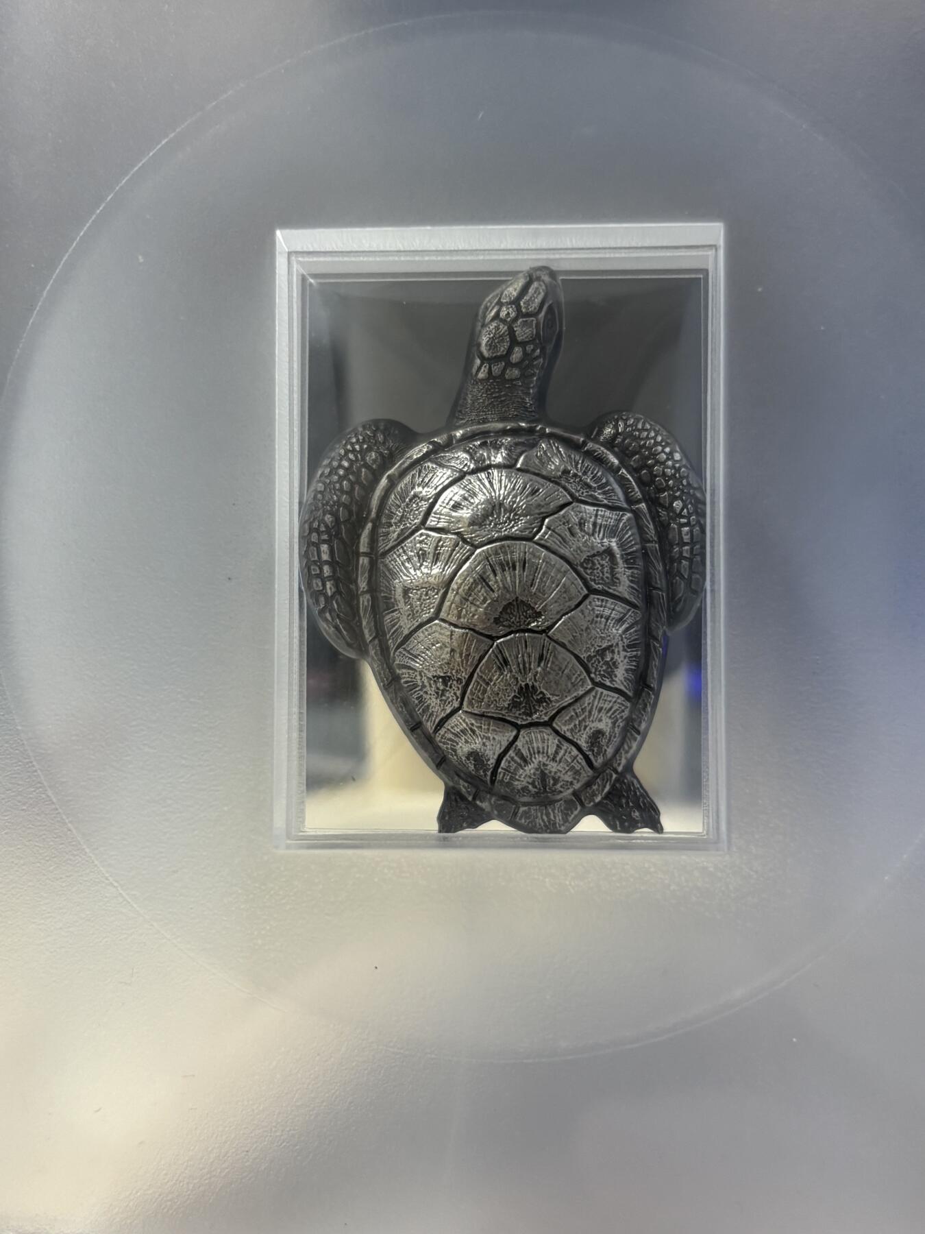 第181期拍卖 帕劳2017年3D立体系列海龟仿古45克纪念银币PCGS-MS69首无盒证书，999银，45克，发行999枚