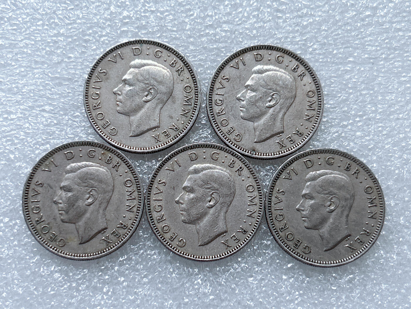 第一海外回流一元起拍收藏 散集专场  第261期 英国坐狮持剑版1先令硬币 乔治六世 5枚