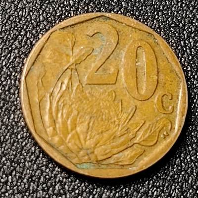 泉币菌-第124场-精品福利场(115场之后的本周末发货，感谢理解) - 南非2007年帝王花20分硬币  19mm