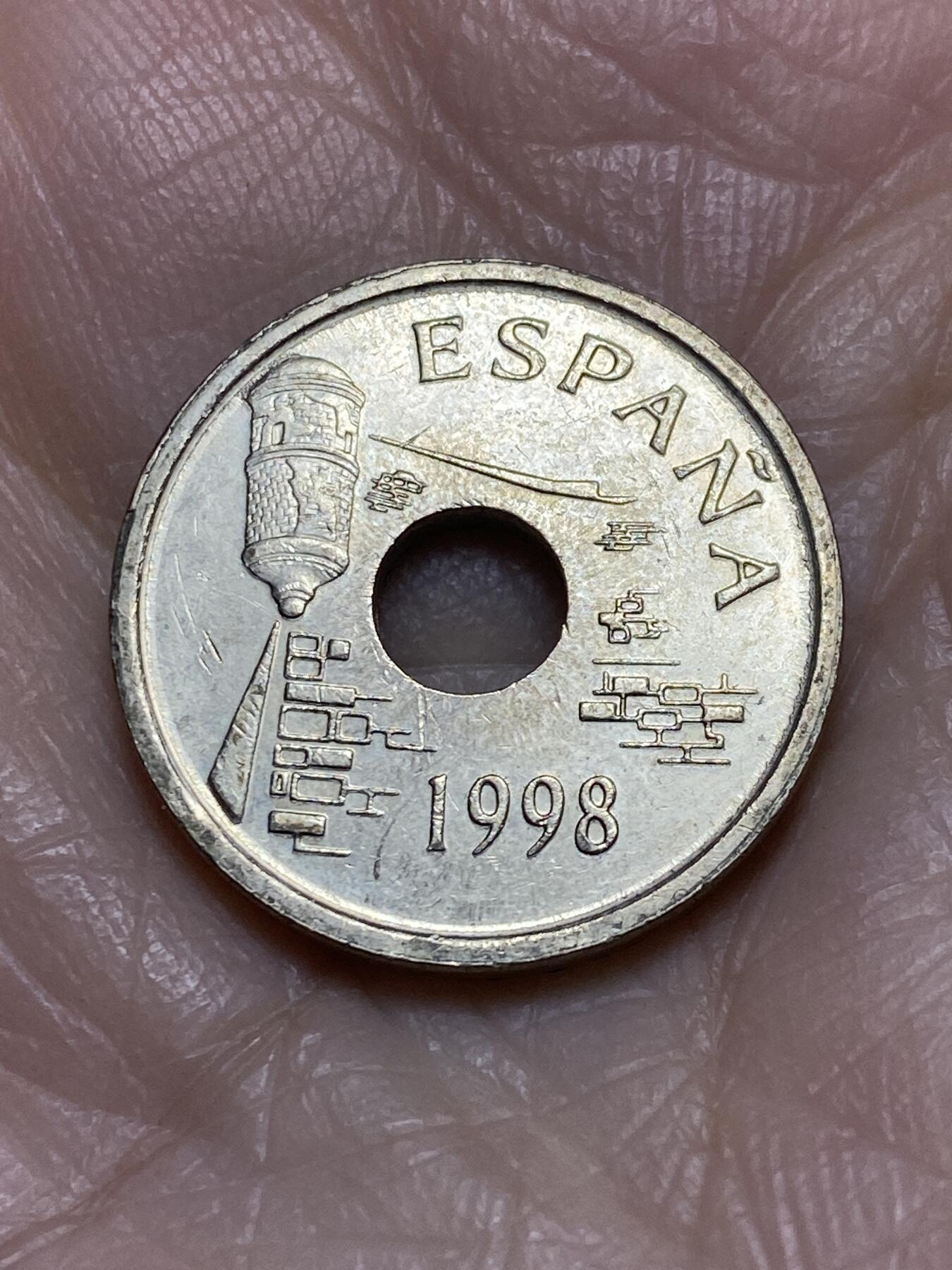 2025年第一百二十二场(总第一百四十八场）外国好品散币(免佣金) 少见品种–西班牙🇪🇸1998年25比塞塔(休达自治市纪念币)