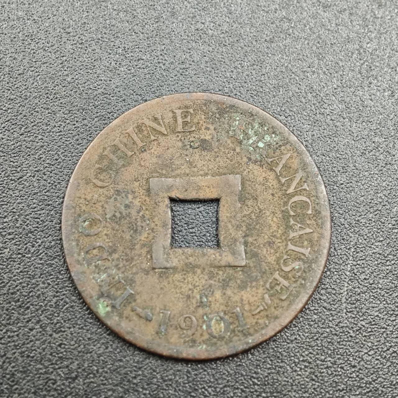 【淘币小摊】实时拍第七百八十八拍   散币小银币场   满百包邮可预留二周 每周一统一发货   法属印支1901年大法国安南当二铜币