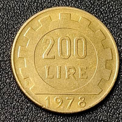 泉币菌-第124场-精品福利场(115场之后的本周末发货，感谢理解) - 意大利硬币200里拉1978年24mm外国钱币欧洲收藏