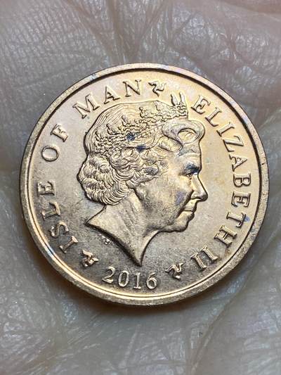 2025年第一百二十三场(总第一百四十九场）外国好品散币(免佣金) 英属马恩岛🇮🇲2016年1便士(伊丽莎白二世老年)