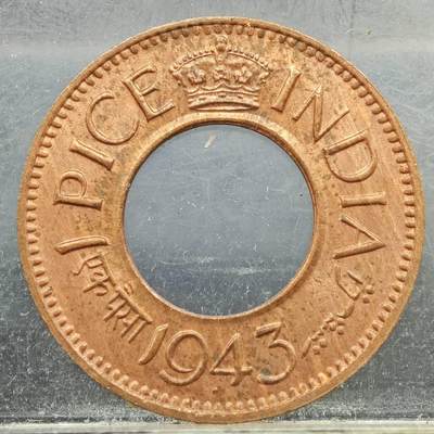 【淘币小摊】实时拍第七百八十九拍   散币场   满百包邮可预留二周 每周一统一发货   - 印度1943年乔治六世1派沙铜币