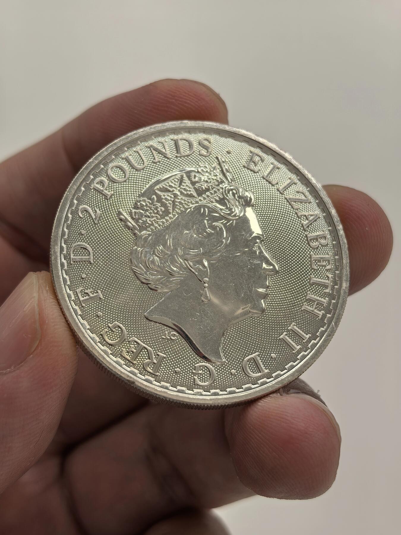 博洋堂世界钱币拍卖第146期（全场包邮） 英国2018年不列颠女神1盎司2镑精制银币