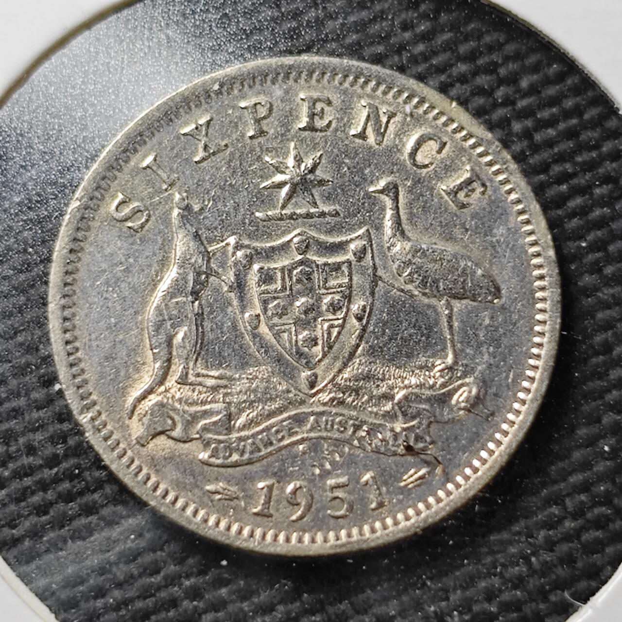 KK钱币收藏小铺  第365场  2月预留时间 周末发货 澳大利亚6便士银币 