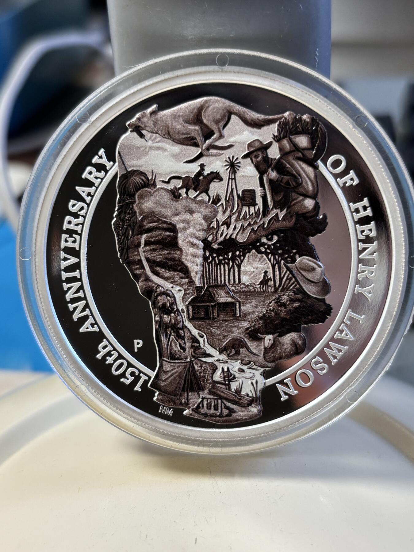 第181期拍卖 澳大利亚2017年诗人亨利劳森诞辰150周年5盎司银币，9999银，发行250枚