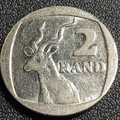 泉币菌-第128场-精品福利场(115场之后的本周末发货，感谢理解) - 跳羚 上字徽版 南非1989年2兰特铜镀镍硬币 23.0毫米 5.5克