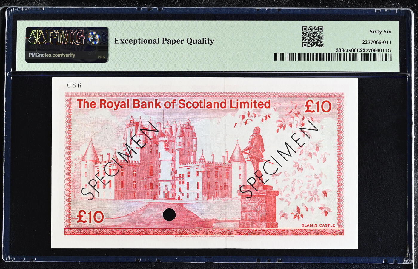 【Blue Auction】世界纸币精拍第746期——18级TOP拍卖/信誉/品质/专业/高效💫 【亚军分 试色样钞少见】苏格兰 城堡版 1972-81年10镑 PMG66EPQ BWC出品 雕刻精美