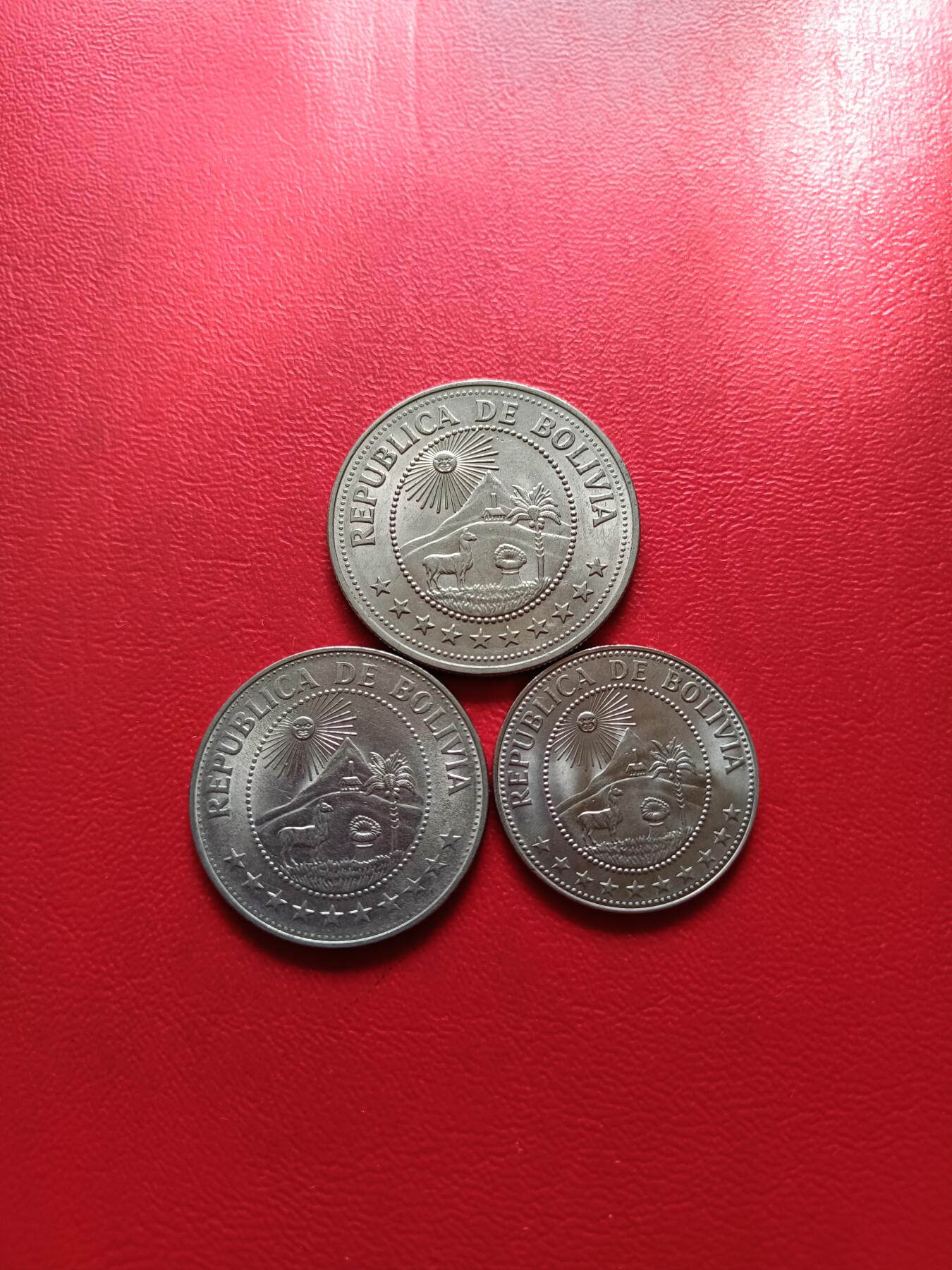 【云涧收藏】第七十七场 玻利维亚1967年～1976年3枚，UNC