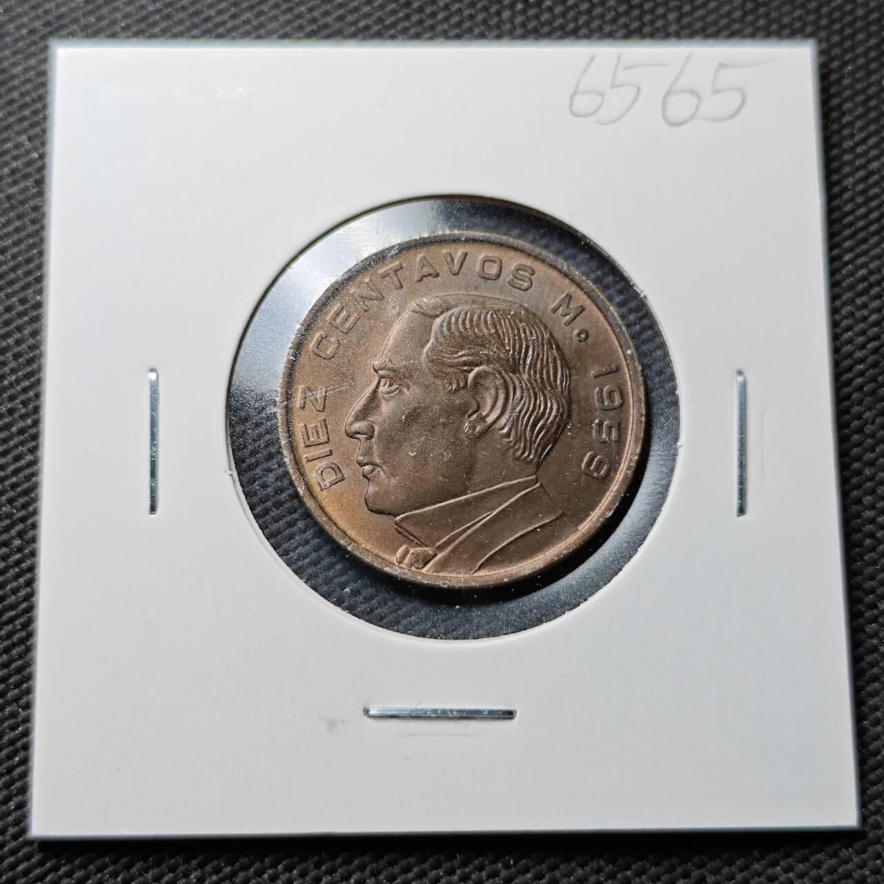 KK钱币收藏小铺  第365场  2月预留时间 周末发货  1959墨西哥10分铜币