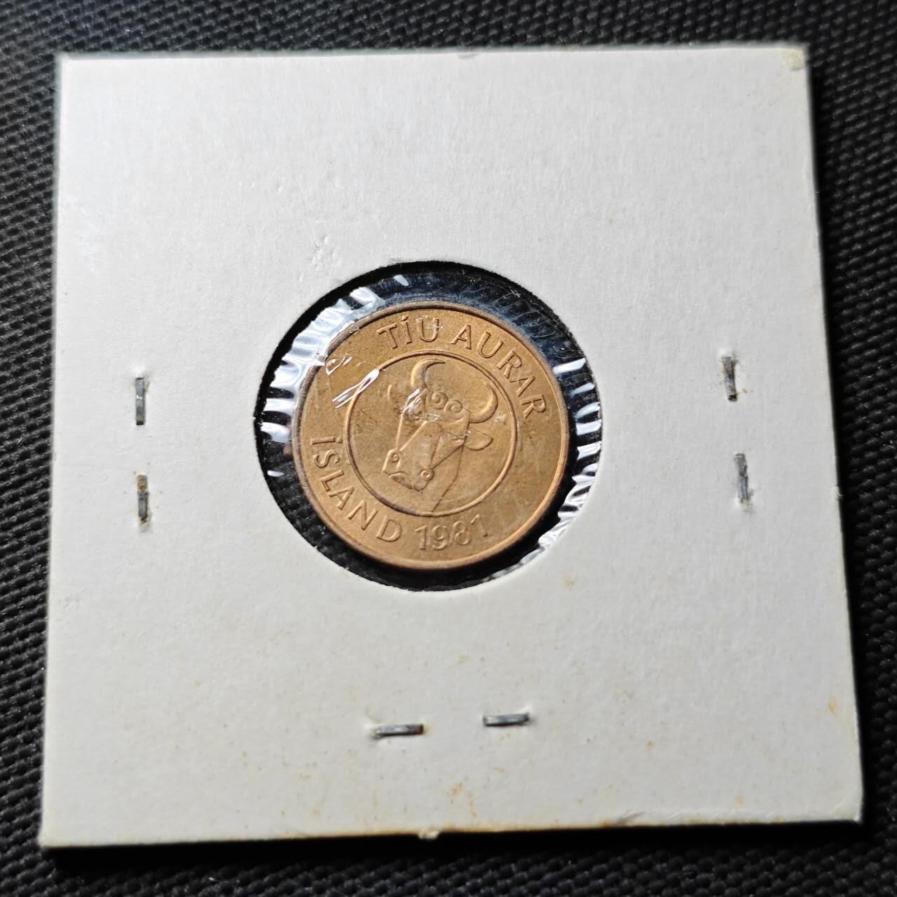 KK钱币收藏小铺  第365场  2月预留时间 周末发货  冰岛10拉雷铜币 好品