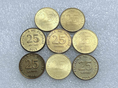 第一海外回流一元起拍收藏 散集专场  第262期 - 菲律宾25分黄铜币 8枚