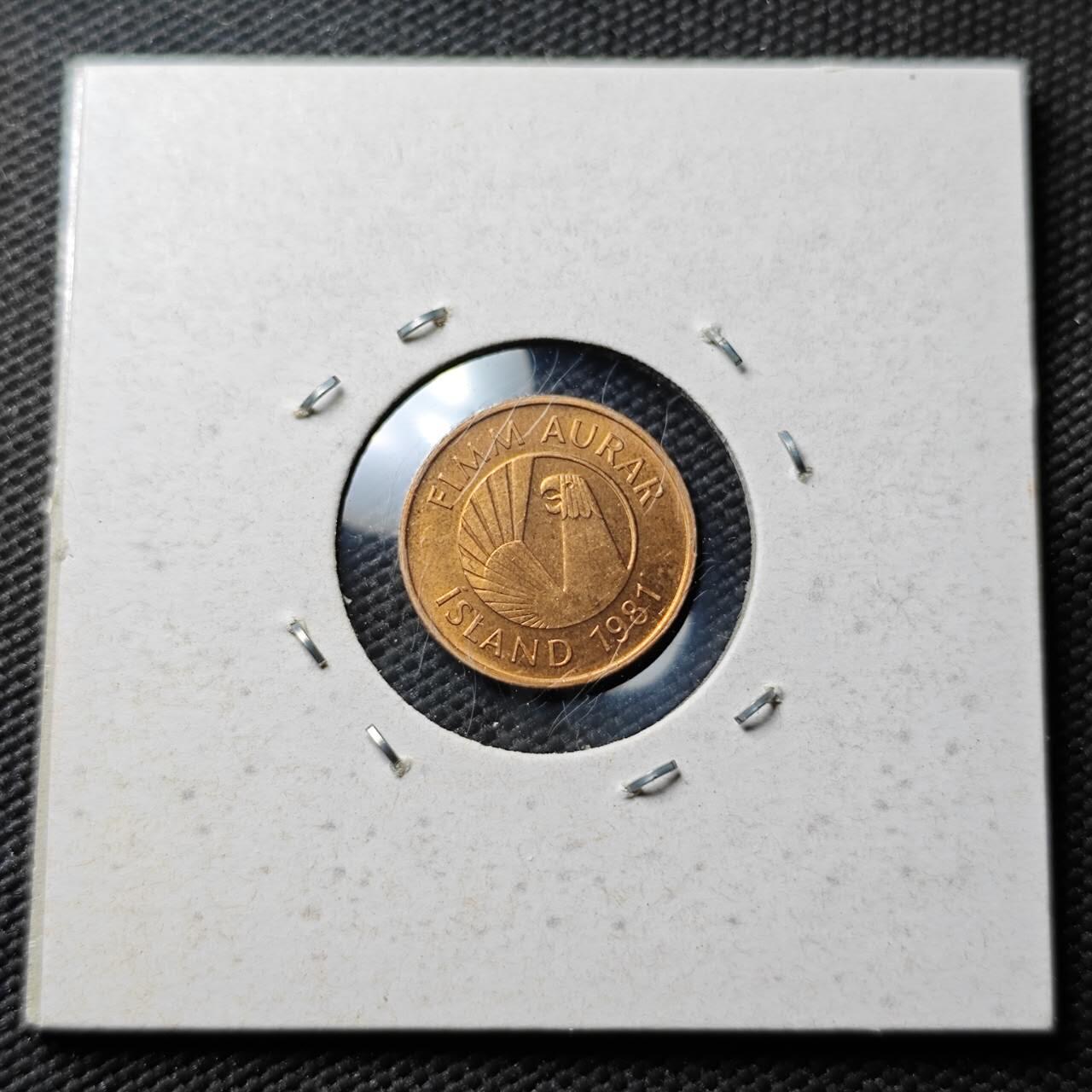 KK钱币收藏小铺  第365场  2月预留时间 周末发货  冰岛5拉雷 好品铜币